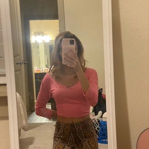 Pink hollister top shirt